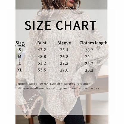 Women's Asymmetry Hem Turtleneck Sweater