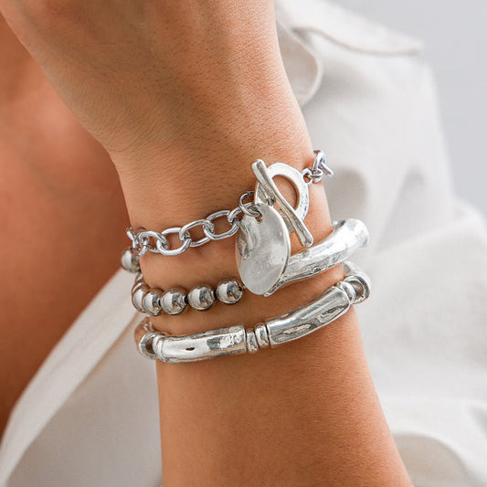 Punk lock charm bracelet
