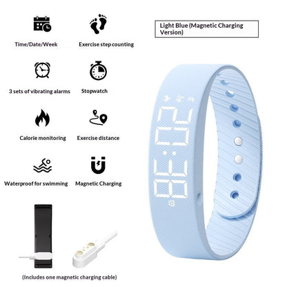 Smart Sports Watch For Men And Women Waterproof With Timing Function Silent Vibration Alarm And An Electronic Wristband