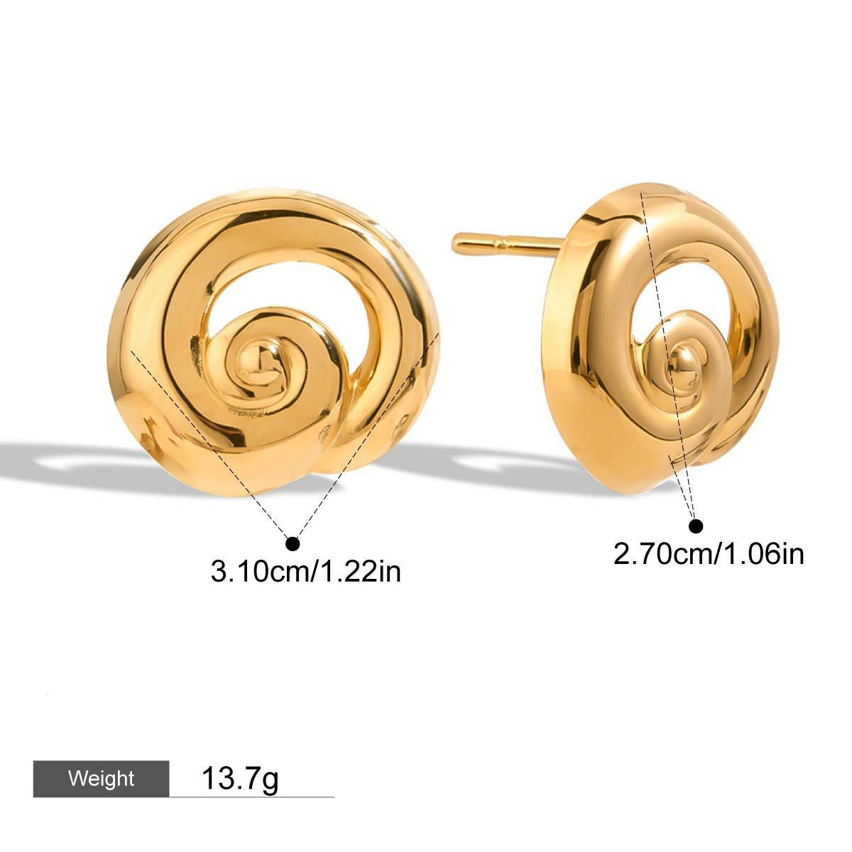 18K gold hollow thread design classic and fashionable earrings