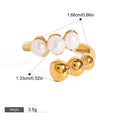 18K gold round bead-shaped pearl inlaid exquisite and noble ring