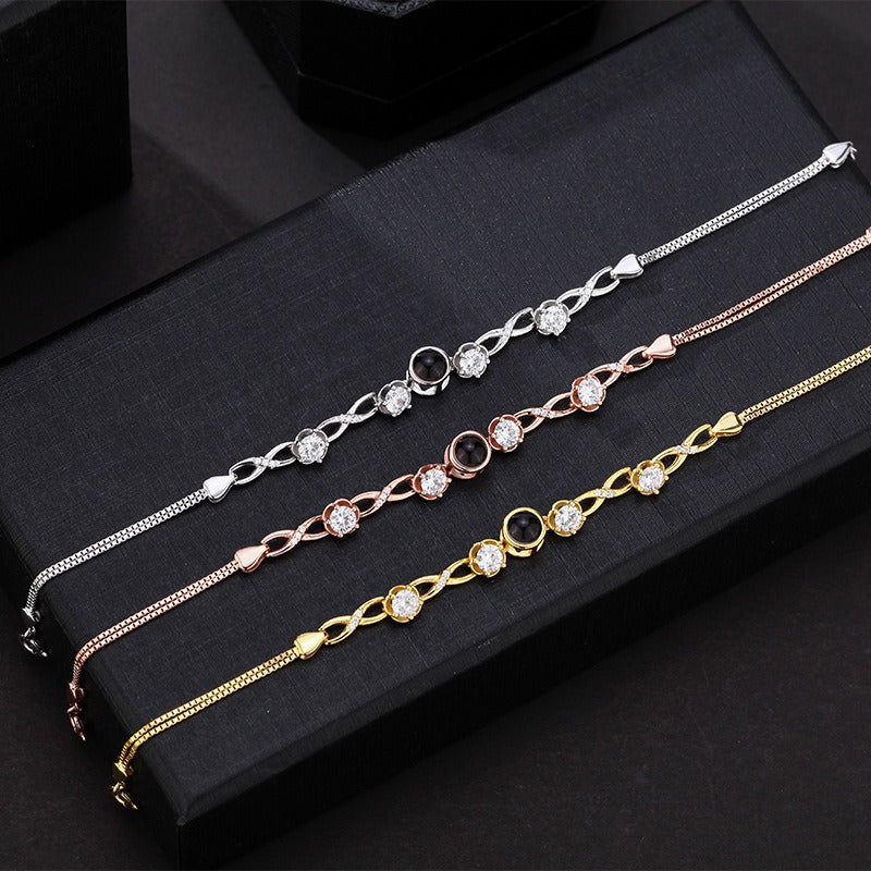 Customized Infinity Symbol Photo Projection Bracelet
