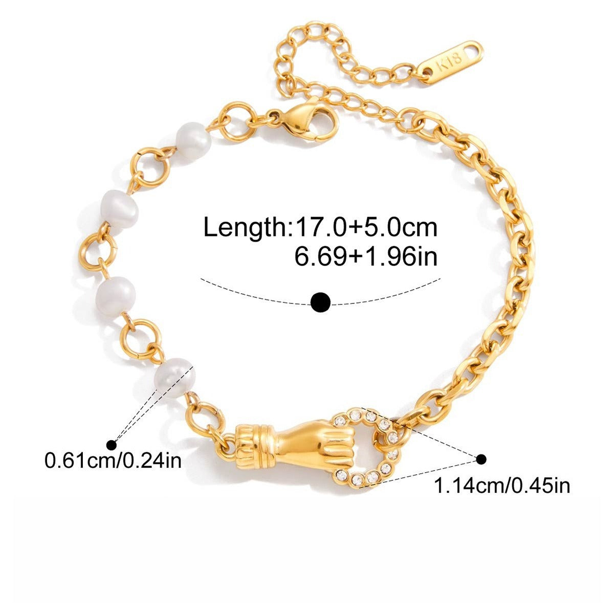 18K gold-plated, lightweight, and luxurious titanium steel bracelet.