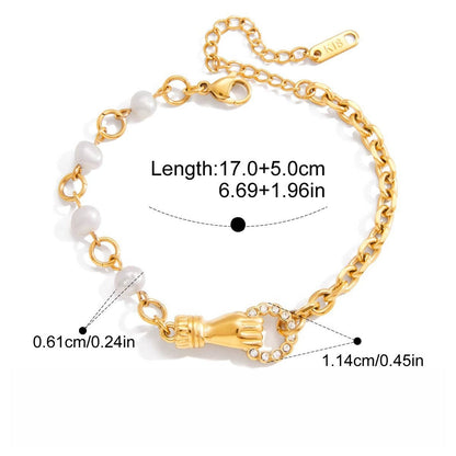 18K gold-plated, lightweight, and luxurious titanium steel bracelet.