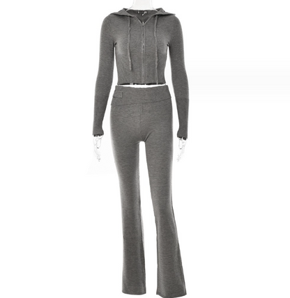 Long Sleeve Sweater And High Waist Long Pants Set