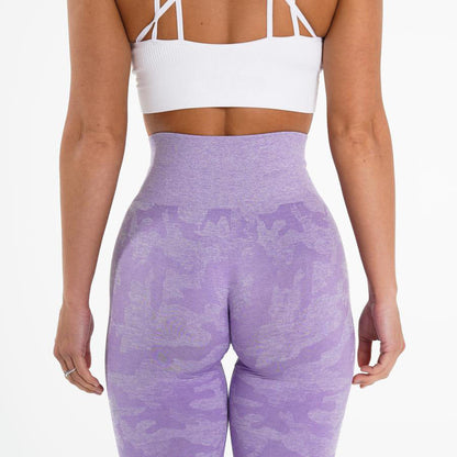 Snowflake Camouflage Seamless Yoga Pants – High Waisted Leggings
