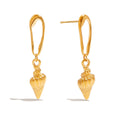 18K gold conch-shaped earrings with textured beach style