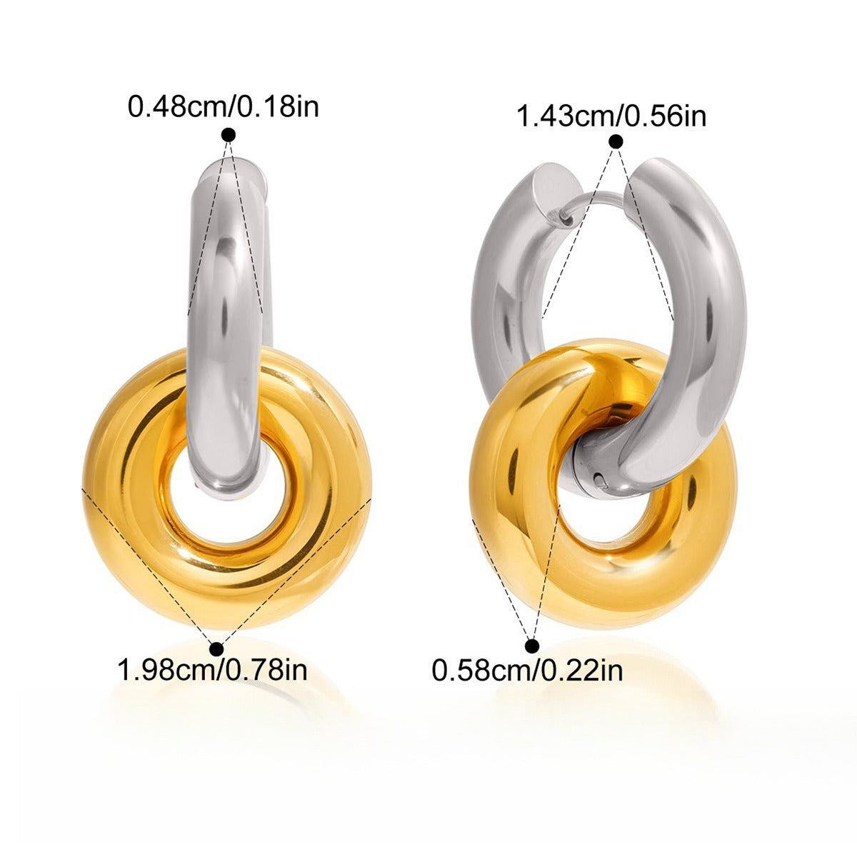 18K gold lightweight luxury hoop earrings