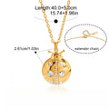 18k gold ladybug titanium steel necklace and earrings