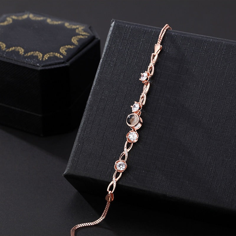 Customized Infinity Symbol Photo Projection Bracelet