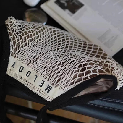 1PCS Personalised Name Mesh organic Cotton Bag