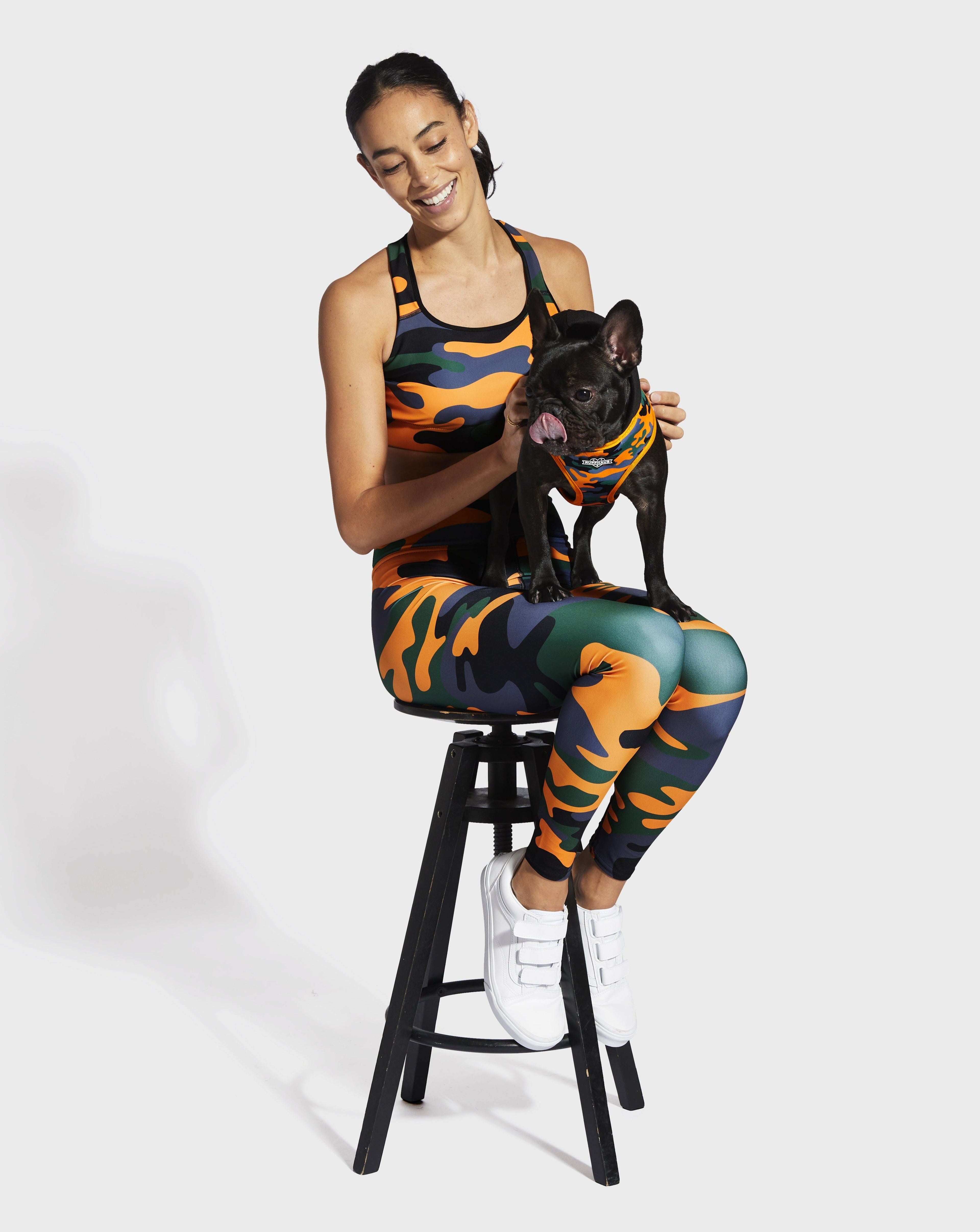 Camo QT Orange Sports Bra