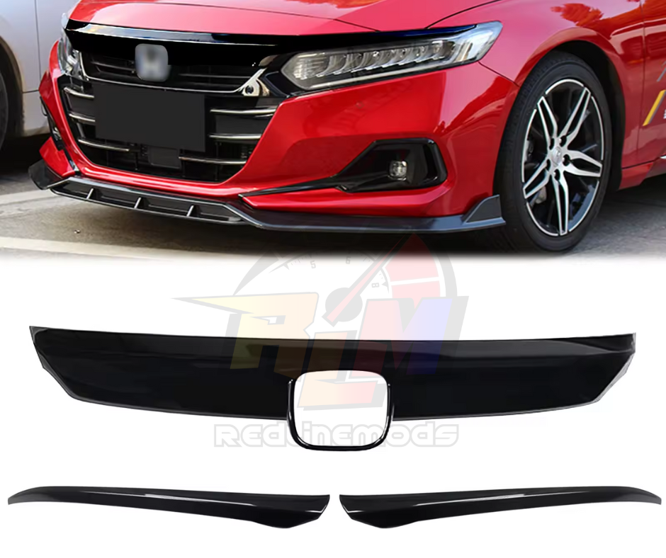 2021-2022 Xgen Accord Grill Cover Chrome Delete Gloss Black 3 Piece