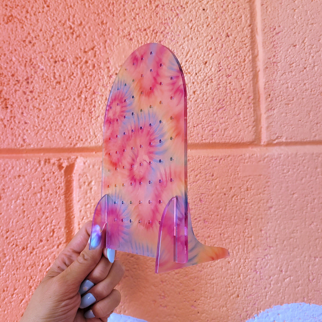 Tye-Dye Rainbow Earring Display