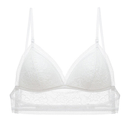 bralette French Sexy U-Shaped Beauty Back Underwear Women Wireless Thin Bra Invisible Backless Lace Triangle Cup Bra Summer