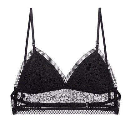 bralette French Sexy U-Shaped Beauty Back Underwear Women Wireless Thin Bra Invisible Backless Lace Triangle Cup Bra Summer