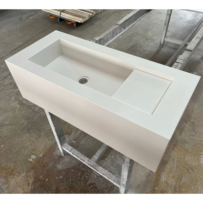 White Quartz Handcrafted Kitchen and Bathroom Sink - Engineered Stone Durability