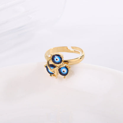 Evil Eye Necklace, Earrings and Ring Set