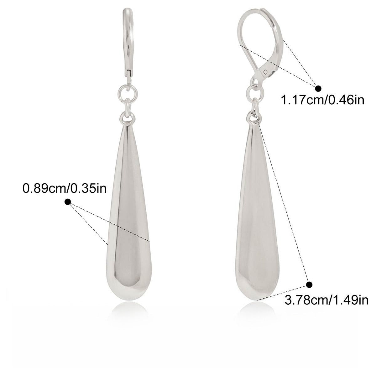 18K gold teardrop metal earrings