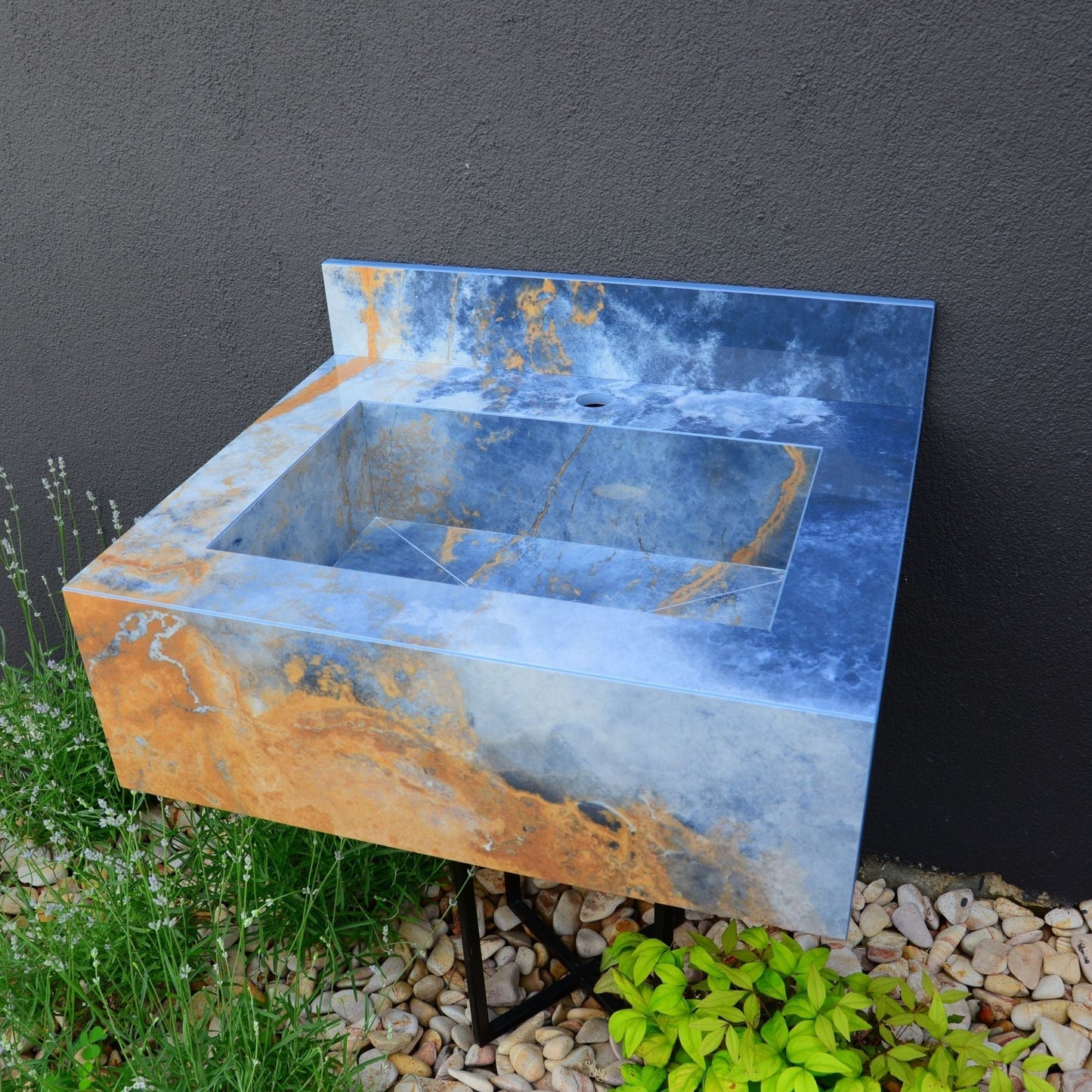Ocean Blue Handcrafted Engineered Stone Sink - Italian Design