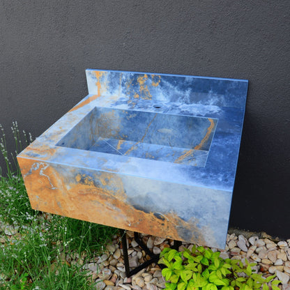 Ocean Blue Handcrafted Engineered Stone Sink - Italian Design