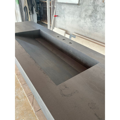 Metal Dark Engineered Porcelain Handcrafted Kitchen Bathroom Sink - Natural Stone Look