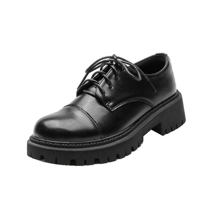 Women’s Solid-Color Retro Slip-On Platform Shoes