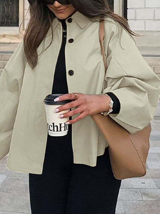Women's French-Style Loose Mid-Length Trench Coat – Workwear Chic