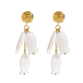 18K gold thread with fish-shaped tassel design exquisite and noble earrings