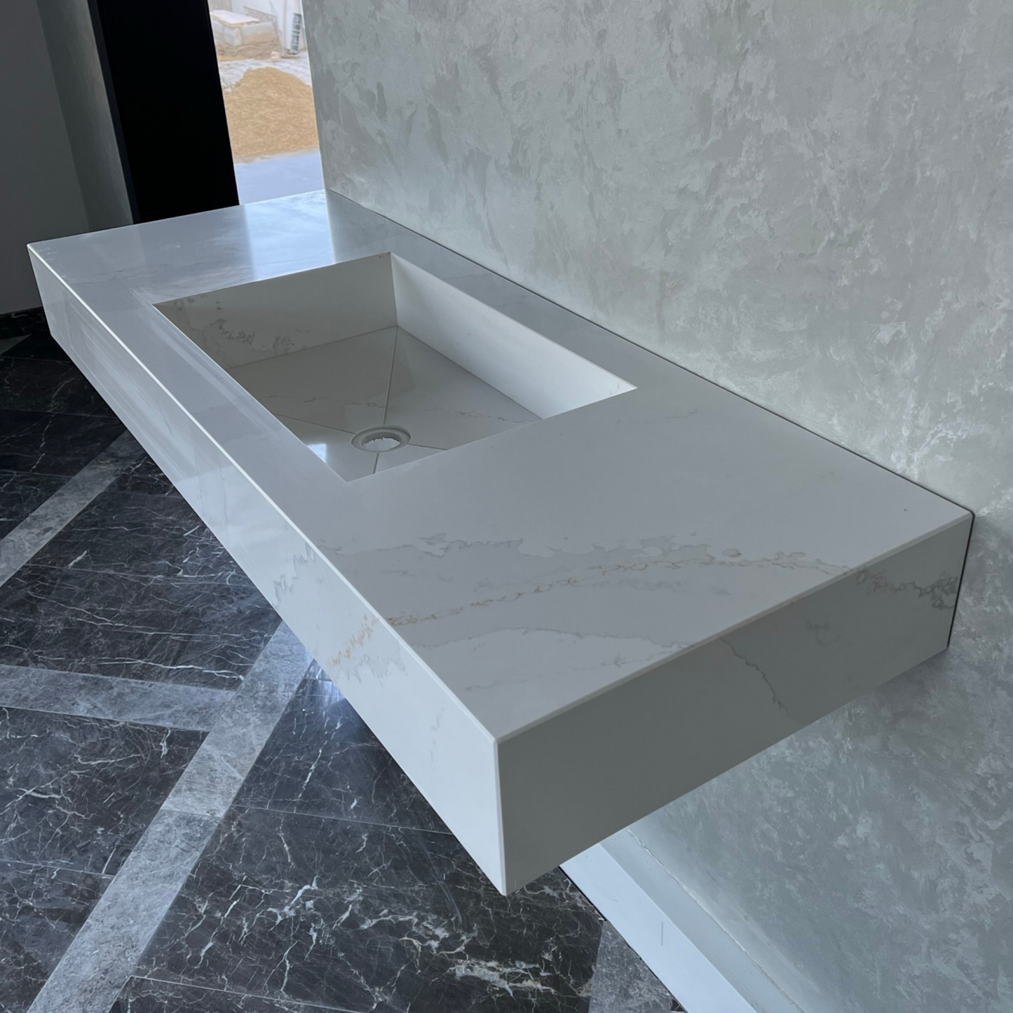 Calacatta Gold Engineered Quartz Kitchen Sink - Luxury Handcrafted Premium Design