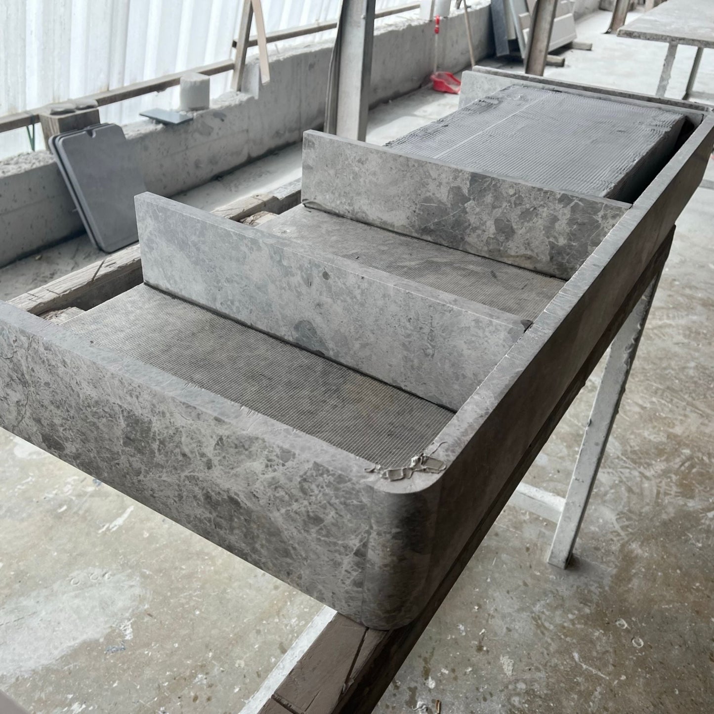 Tundra Grey Marble Handcrafted Vanity Sink - Luxury Bathroom