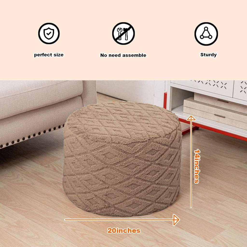 20x14 Inches Light Coffee Ultra Soft Foot Rest Ottoman