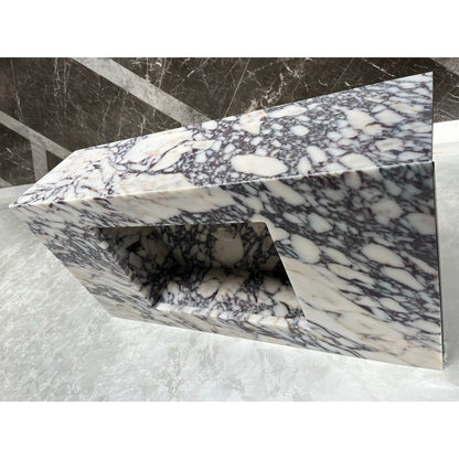 Calacatta Viola Marble Bathroom Vanity Sink Handcrafted Custom Contemporary Style