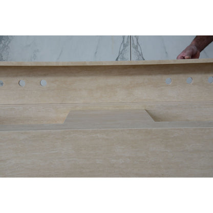 Travertine Double Sink - Handcrafted Custom Artisanal Stone Resort Luxury Bath