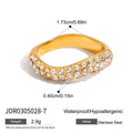 18K Gold Stainless Steel Geometric Zircon Ring