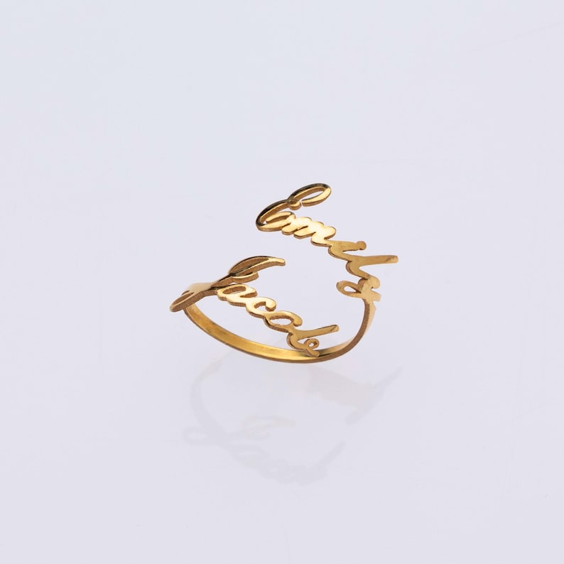 Customized Double Name Open Ring