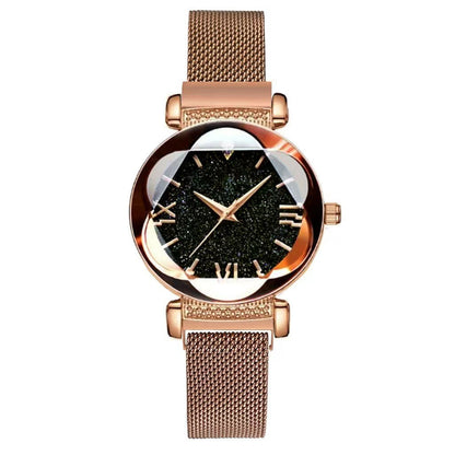 Magnetic-steel Starry Sky Roman-style Women's Watch With Versatile Milanese Strap