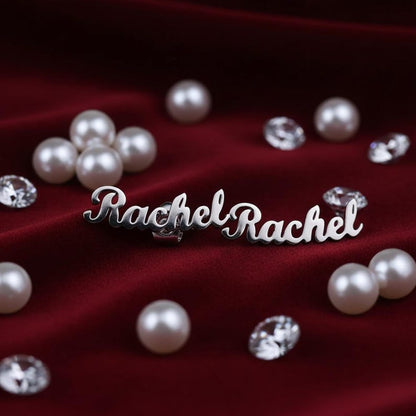 Custom Engraved Script Name Stud Earrings