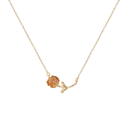 December Birth Flower 3D Pendant Necklace