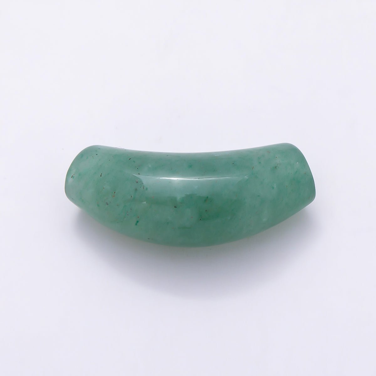 28mm x 12mm Tiger Eye, Aventurine Gemstone Slide Curved Tube Pendant | Beads-00529 Beads-00530