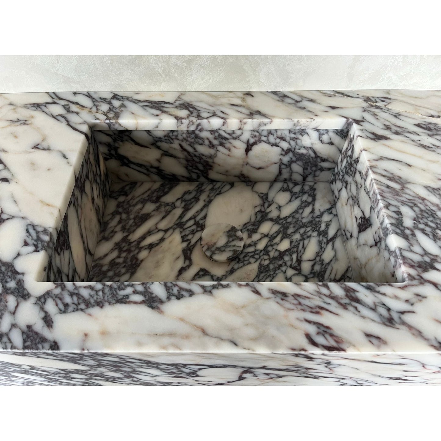 Calacatta Viola Marble Bathroom Vanity Sink Handcrafted Custom Contemporary Style