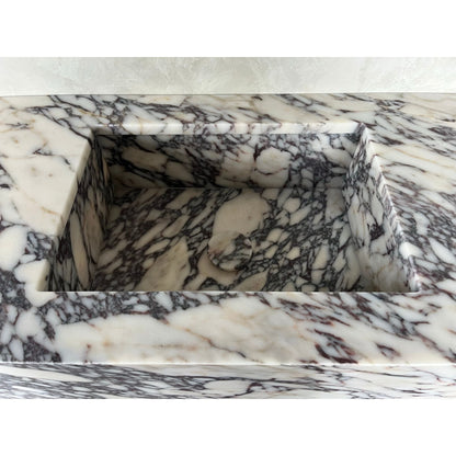 Calacatta Viola Marble Bathroom Vanity Sink Handcrafted Custom Contemporary Style