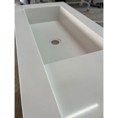 White Quartz Handcrafted Kitchen and Bathroom Sink - Engineered Stone Durability