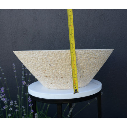 Light Beige Travertine Natural Stone Handcrafted Vessel Sink
