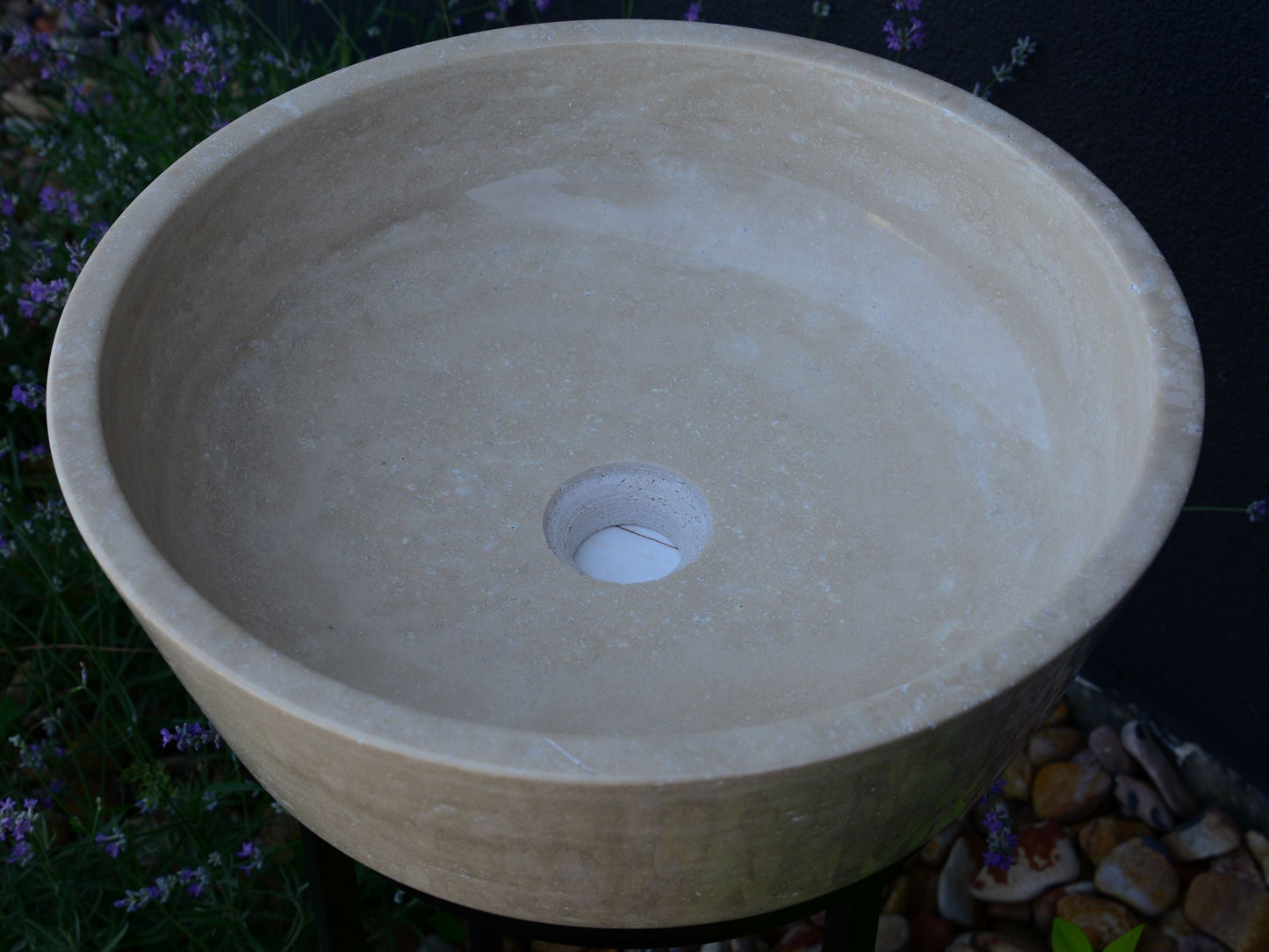 Light Travertine Handcrafted Vessel Sink - Authentic Hand Polished Natural Stone