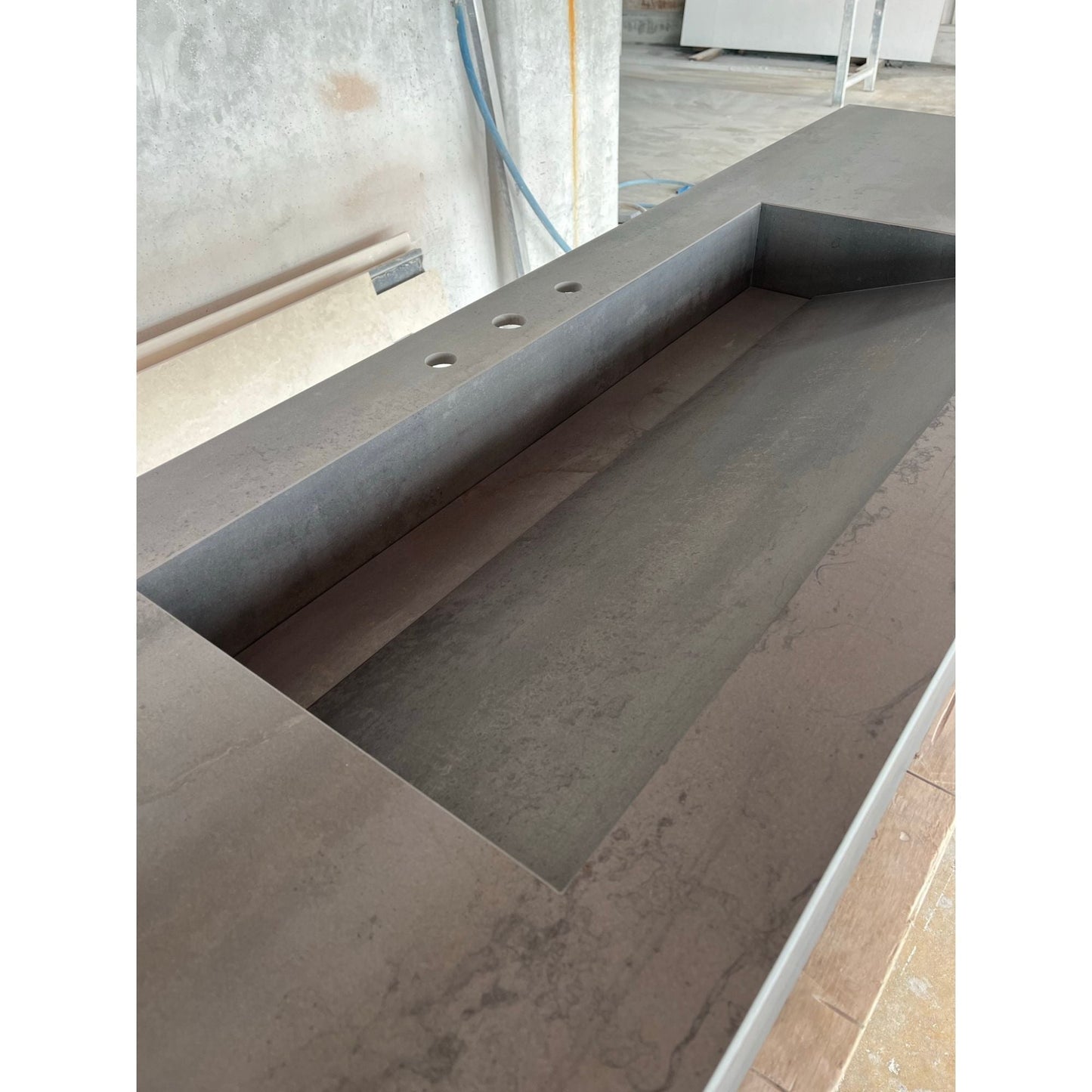 Metal Dark Engineered Porcelain Handcrafted Kitchen Bathroom Sink - Natural Stone Look