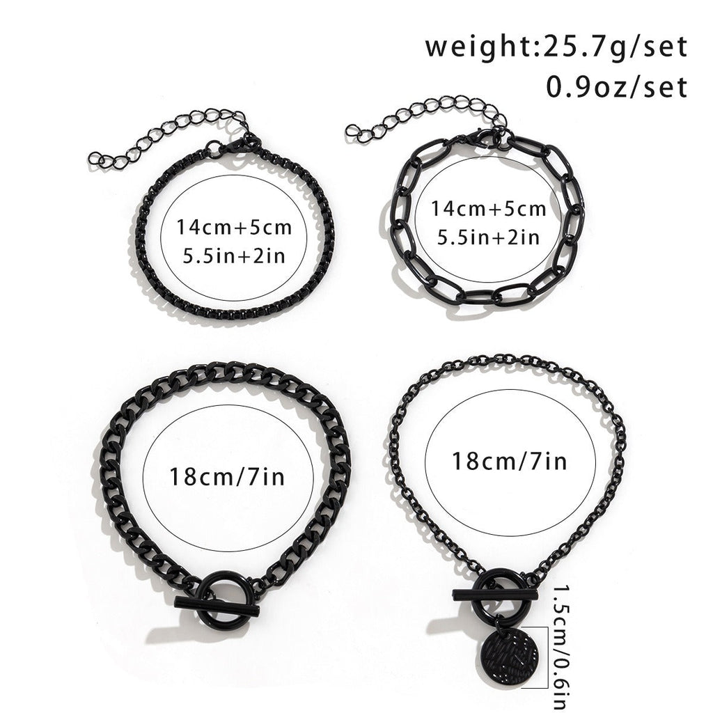 Sweet and Cool Black Halloween Coin Charm Bracelet