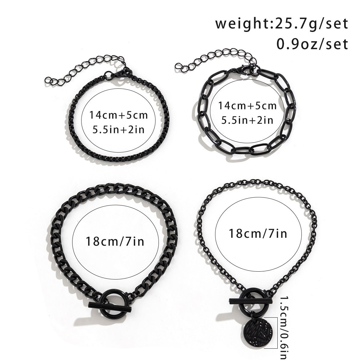 Sweet and Cool Black Halloween Coin Charm Bracelet