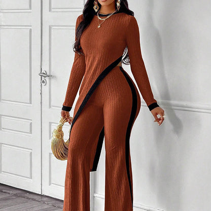 Women’s Asymmetrical Top and Pants Set
