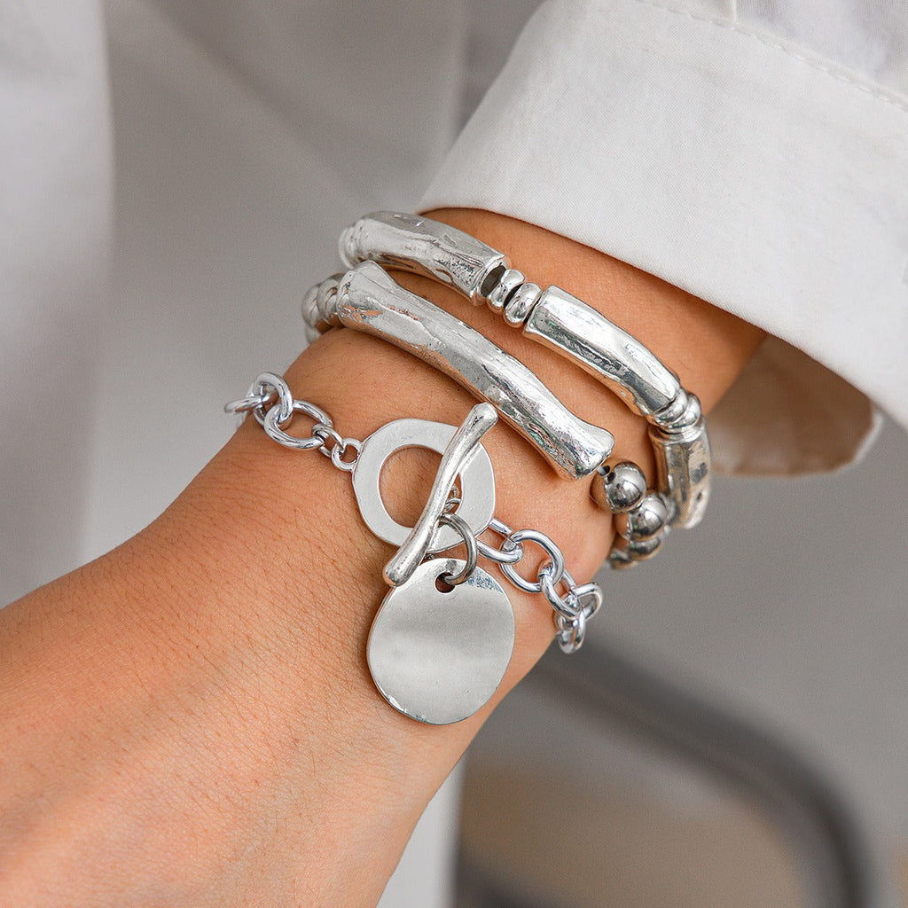 Punk lock charm bracelet